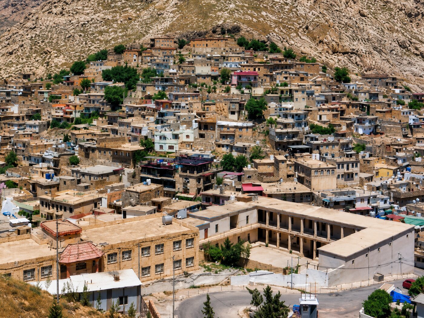 Stone houses of Akre climbing the hillside in the Kurdistan Region of Iraq