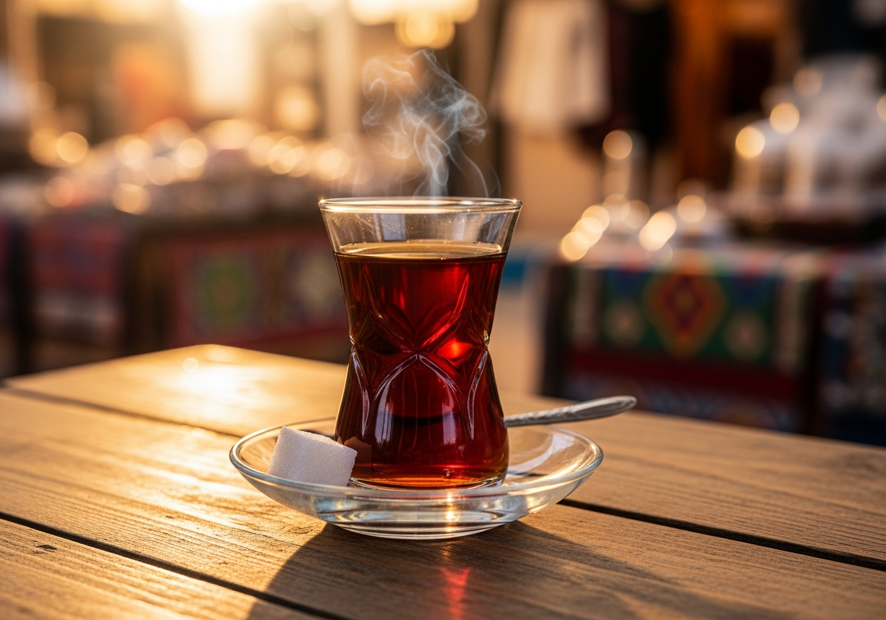 Kurdish tea glasses — chai is served throughout Newroz celebrations.